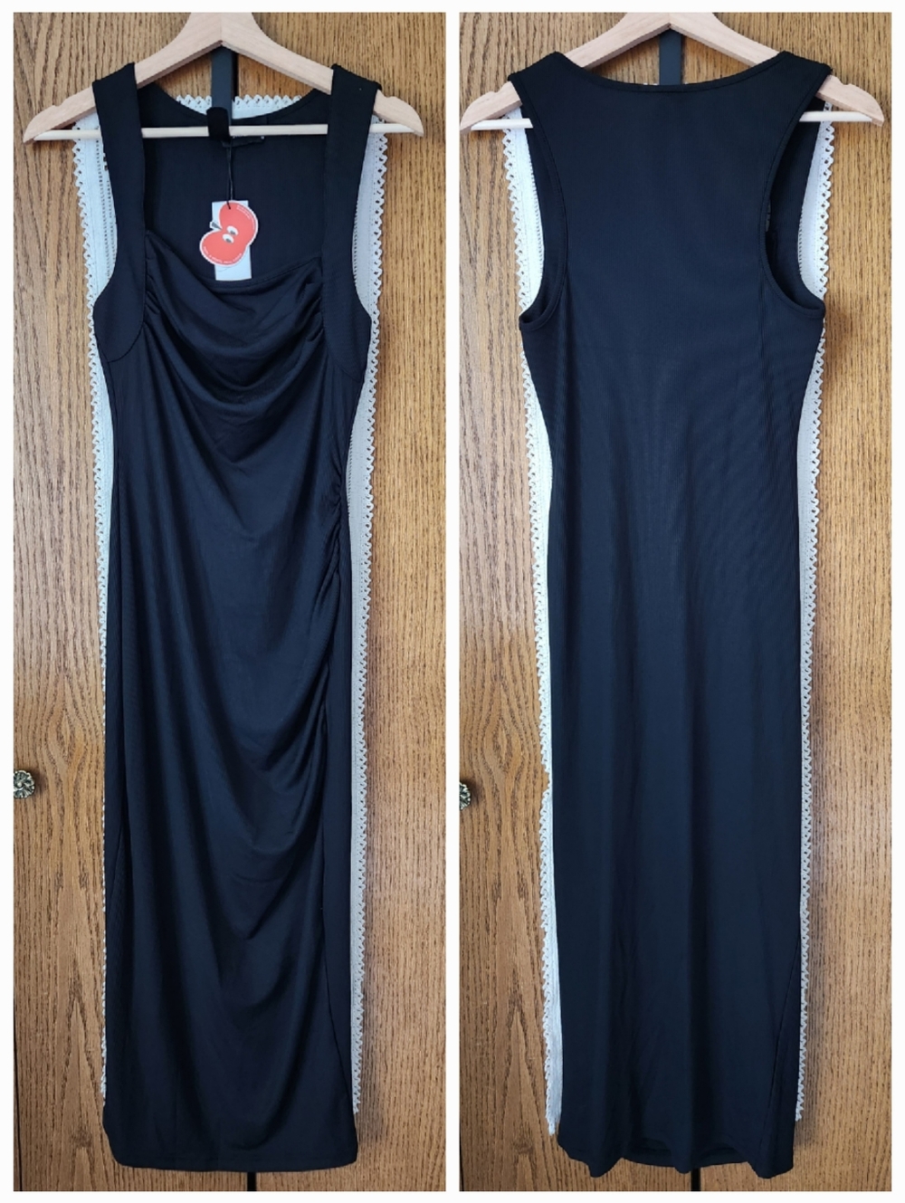 Cider Black Sleeveless Ruched Maxi Dress NWT